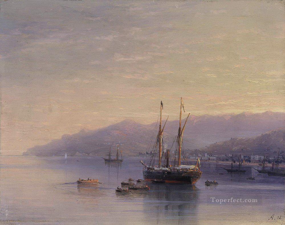 La bahía de Yalta 1885 Romántico Ivan Aivazovsky ruso Pintura al óleo